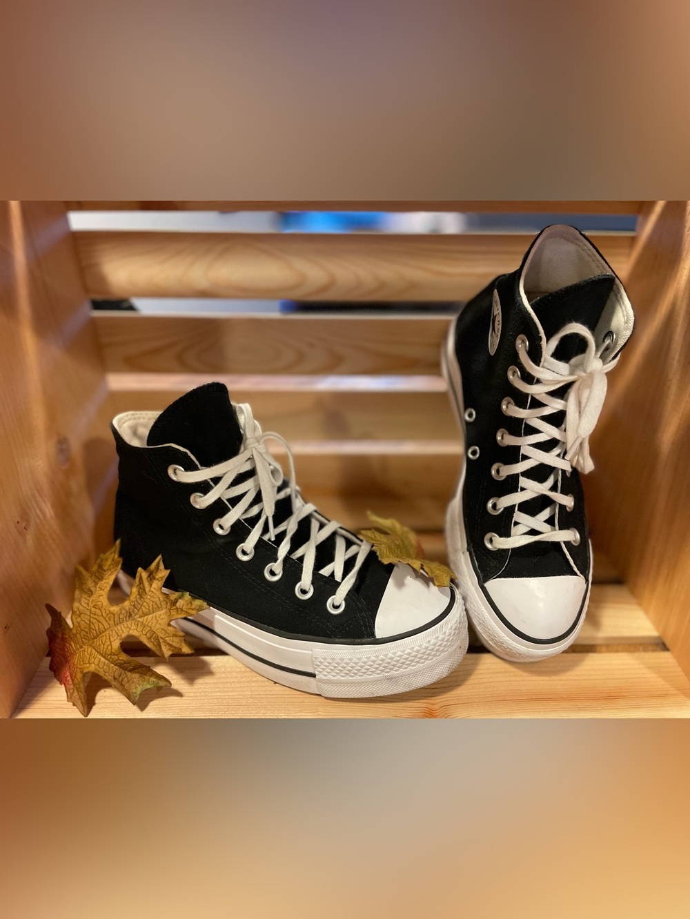 Converse Black & White High-Top Platform Sneakers
